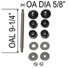 Glm Anchor Pin Kit Rear Mr Alpha Oal 4" Dia 5 8" 1983-1990 17-14872A. Fixed Price $112.59.