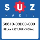 38610-08D00-000 Suzuki Relay Assy,turnsignal 3861008D00000, New Genuine Oem Part. Fixed Price $101.23.