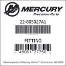 Mercury 805027A1 Fuel Pump Adapter. Fixed Price $16.00.